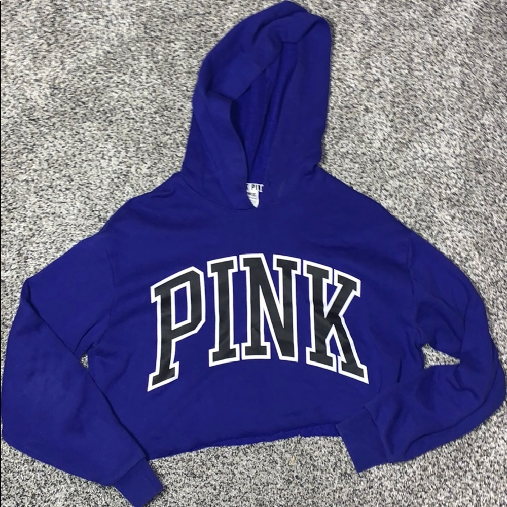 PINK blue crop sweater
